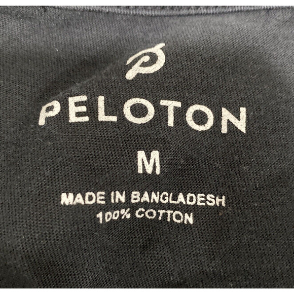 Peloton T-Shirt Size M Black Short Sleeve Tee Century 100 Rides Souvenir Top - Picture 5 of 5